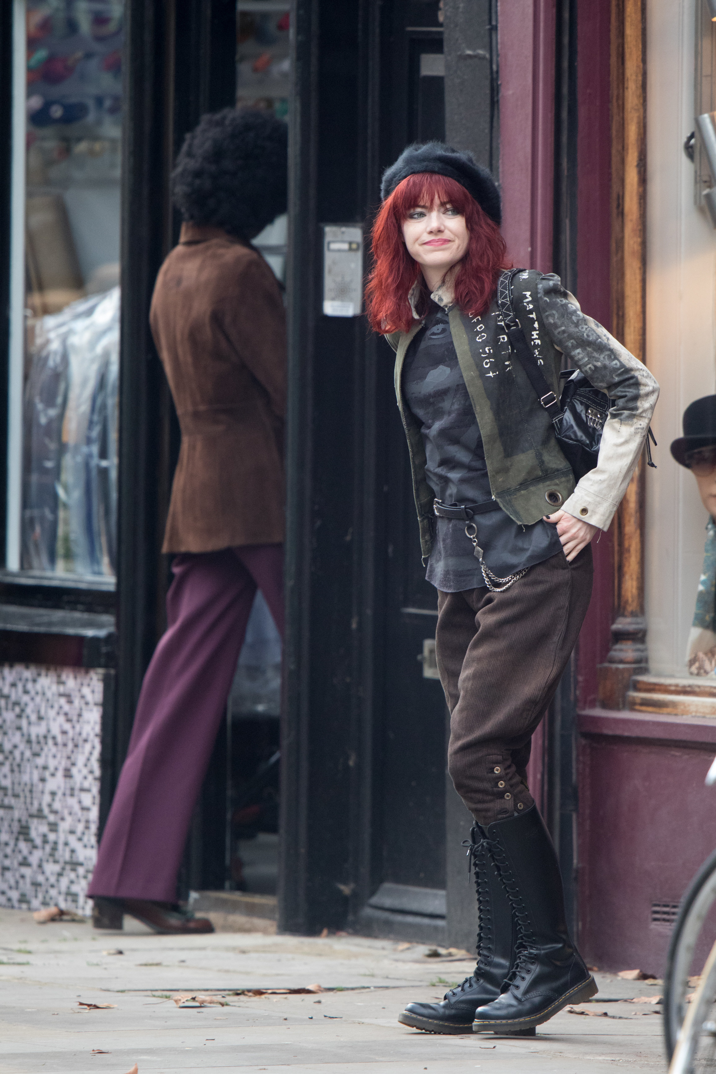 Emma Stone on set for Cruella