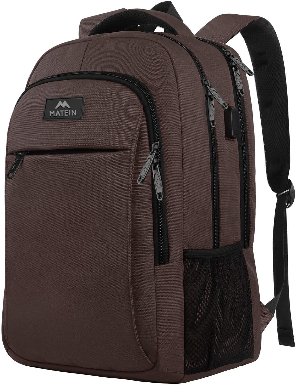 Brown backpack with black details