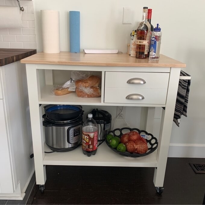 Review photo of the white kitchen cart