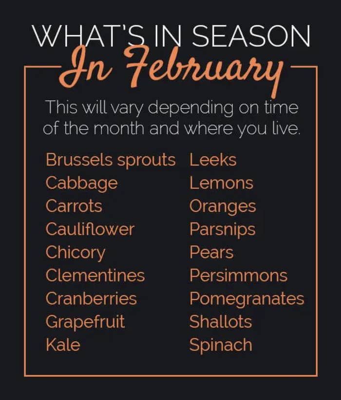 All the produce that&#x27;s in season in February.