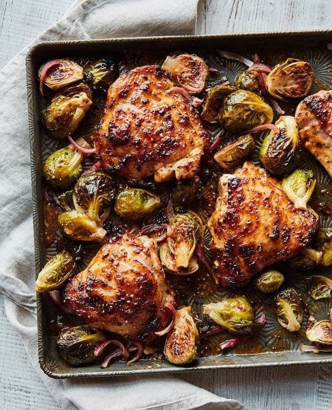 Sheet Pan Honey Mustard Chicken and Brussels Sprouts