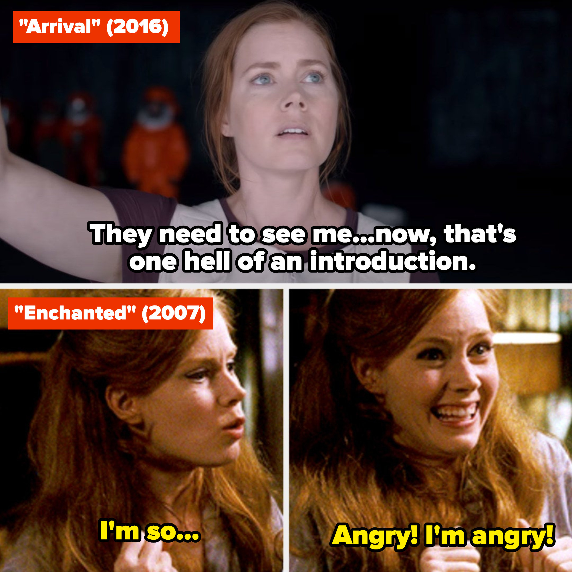 Amy Adams in "Arrival" and "Enchanted"