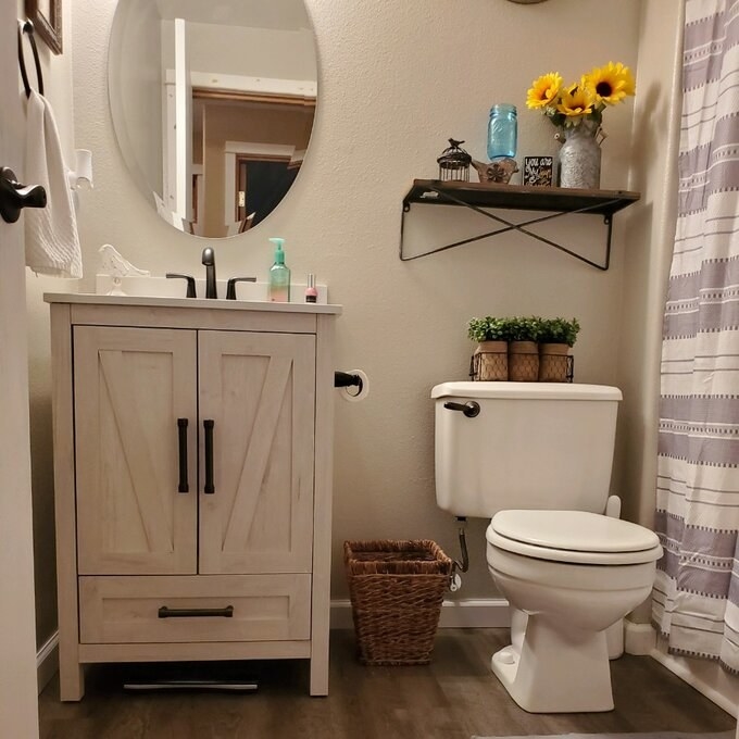 Review photo of the oak bathroom vanity set