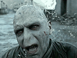 Voldemort dying and fading into ash