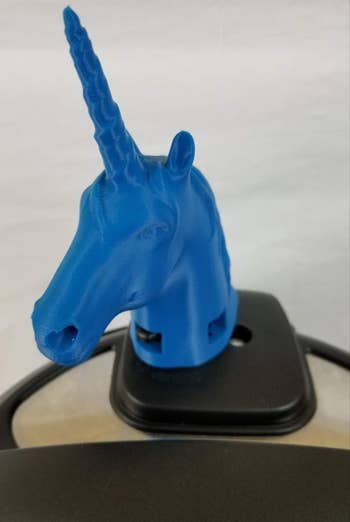 the blue unicorn attachment on top of the steam release