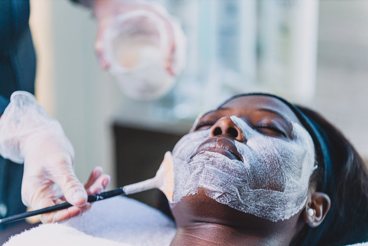 woman getting a facial