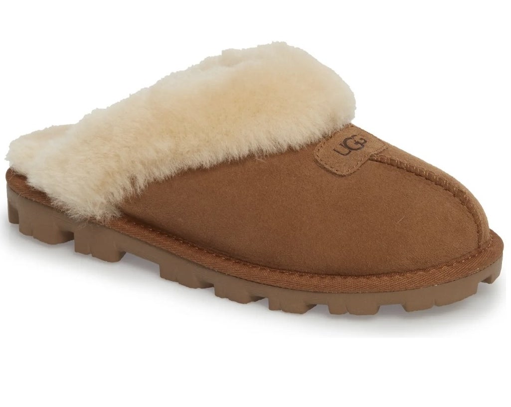 the slippers in chestnut 