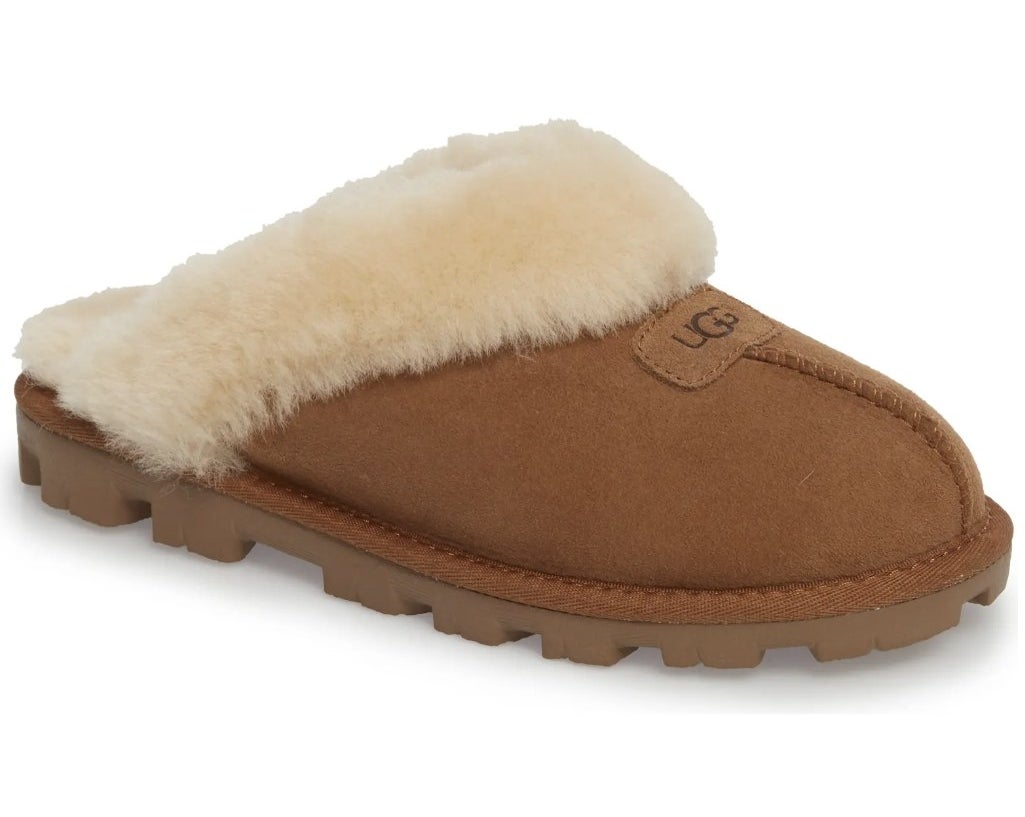 the slippers in chestnut 