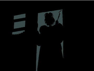 Animated version of Cruella standing in a doorway