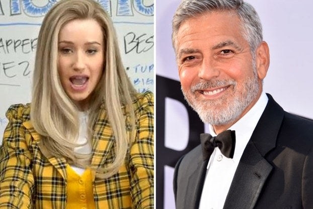 Iggy Azalea in "Clueless" yellow outfit and George Clooney