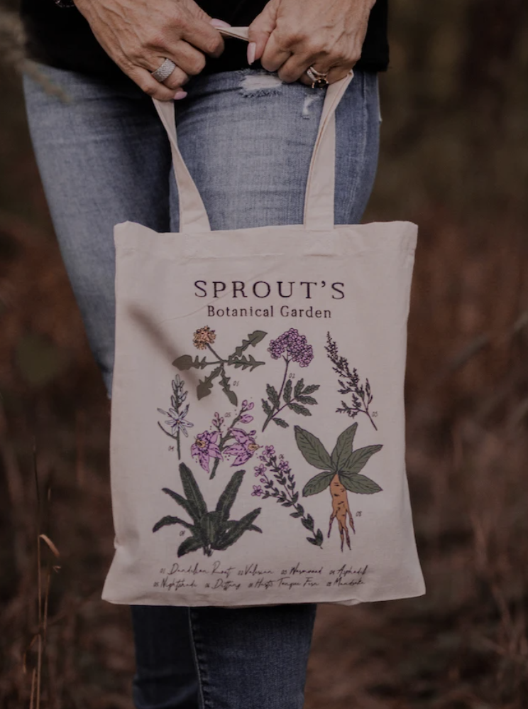 sprout&#x27;s botanical tote bag