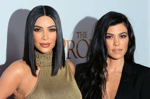 Kim and Kourtney Kardashian on the red carpet