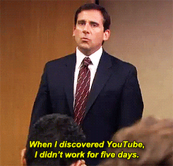 Michael Scott from &quot;The Office&quot; saying, &quot;When I discovered YouTube, I didn&#x27;t work for five days&quot;