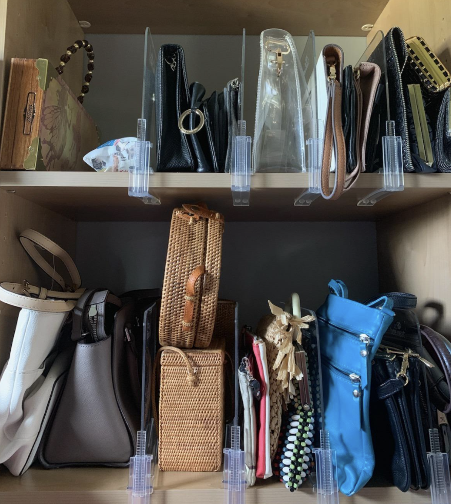 A reviewer&#x27;s purses neatly organized with the dividers