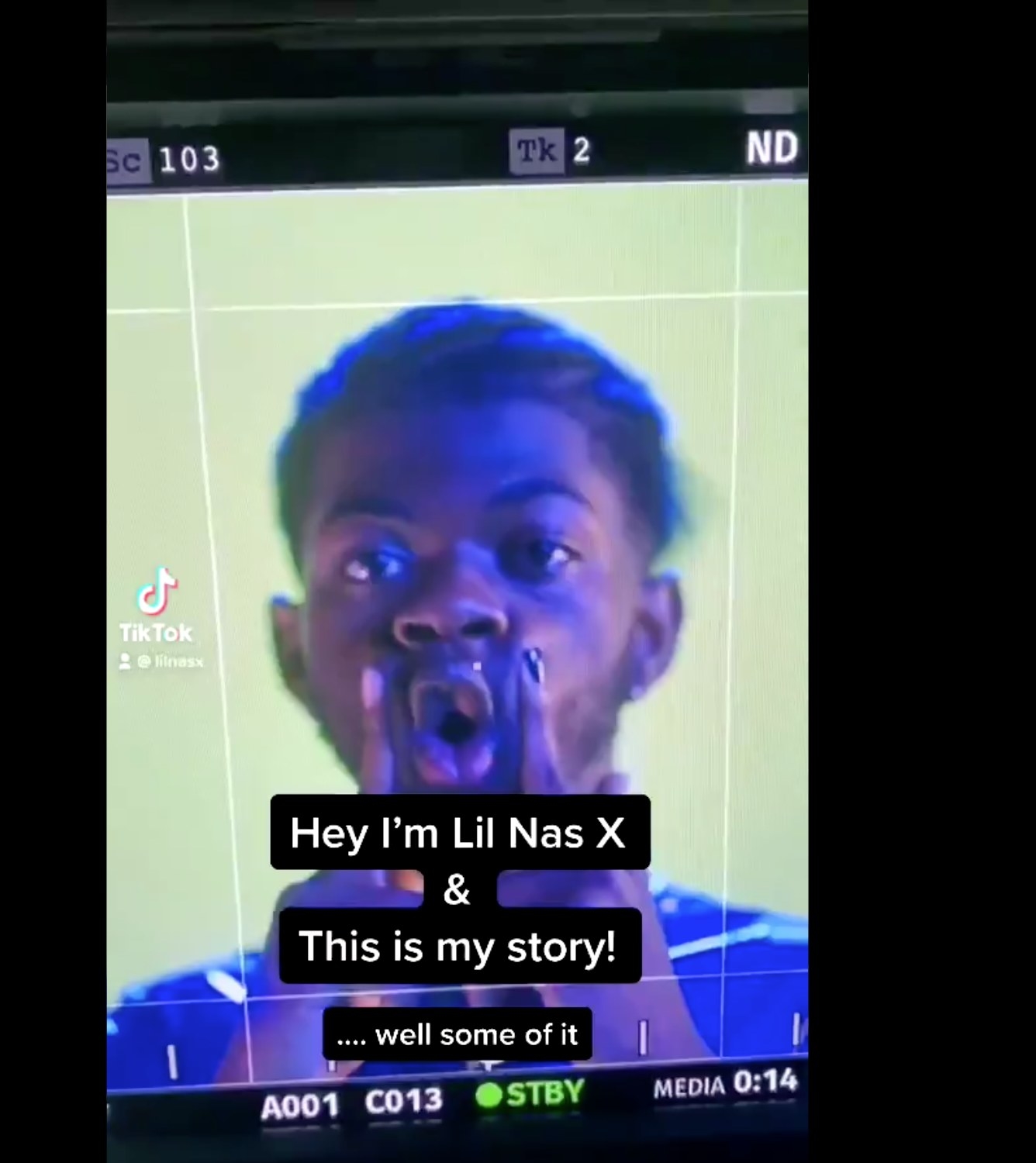 Lil Nas X on TikTok with the caption, &quot;Hey I&#x27;m Lil Nas X &amp;amp; this is my story! ... well, some of it&quot;