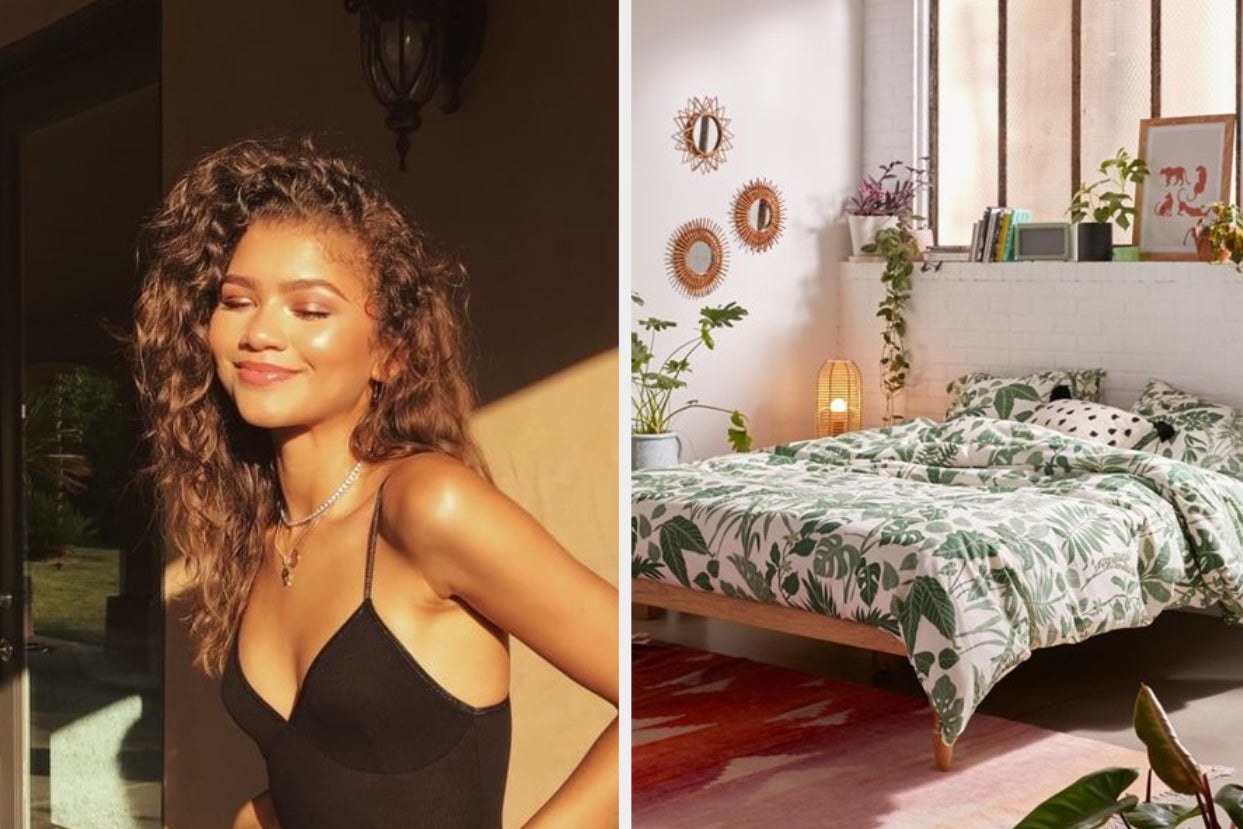 Zendaya and an aesthetic bedroom set up 