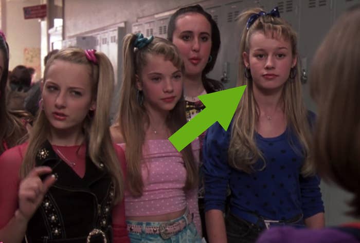 arrow pointing to Brie Larson in 13 Going on 30
