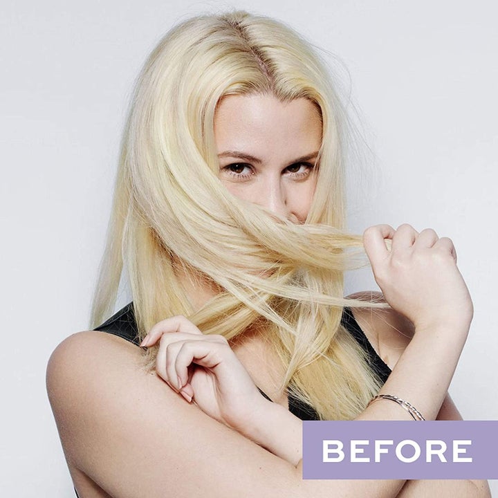 A person with yellow-blonde hair