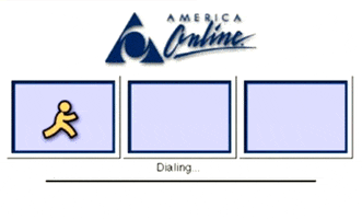 GIF of AOL trying dialing to get online