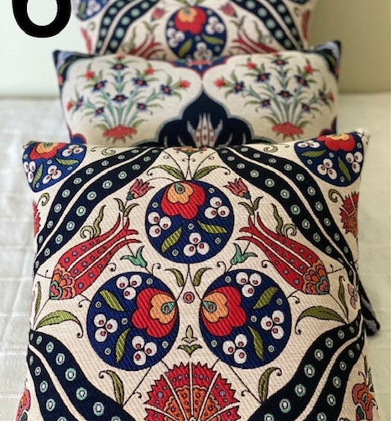 The bright patterned pillow cover
