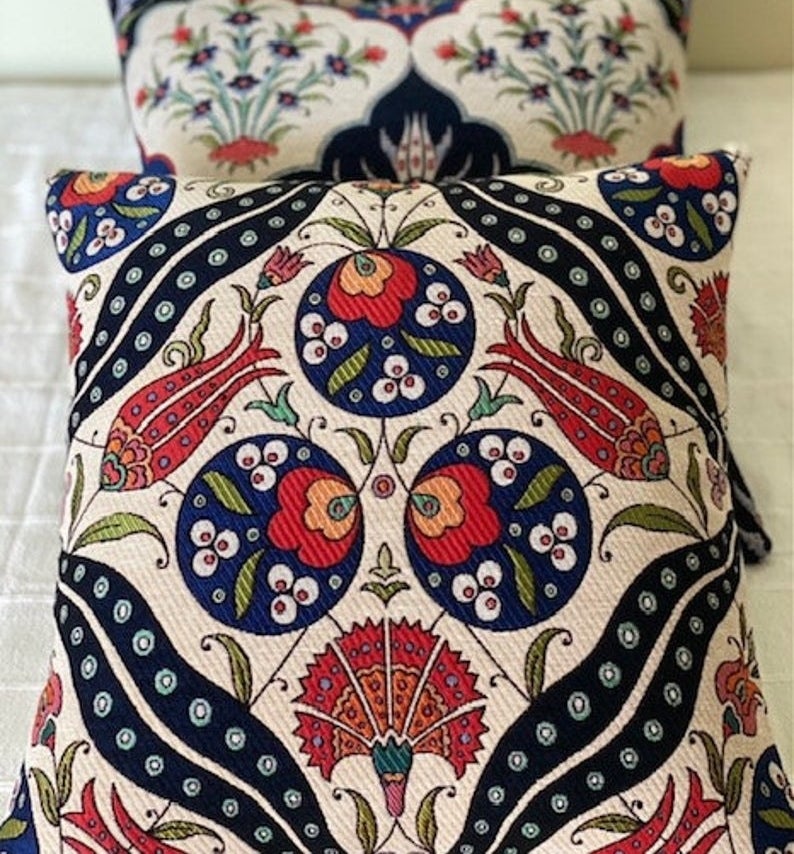 The bright patterned pillow cover