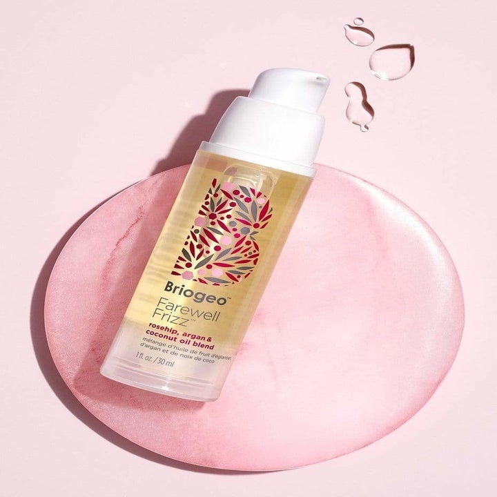 Bottle of Briogeo Farewell Frizz Rosehip, Argan and Coconut Oil Blend