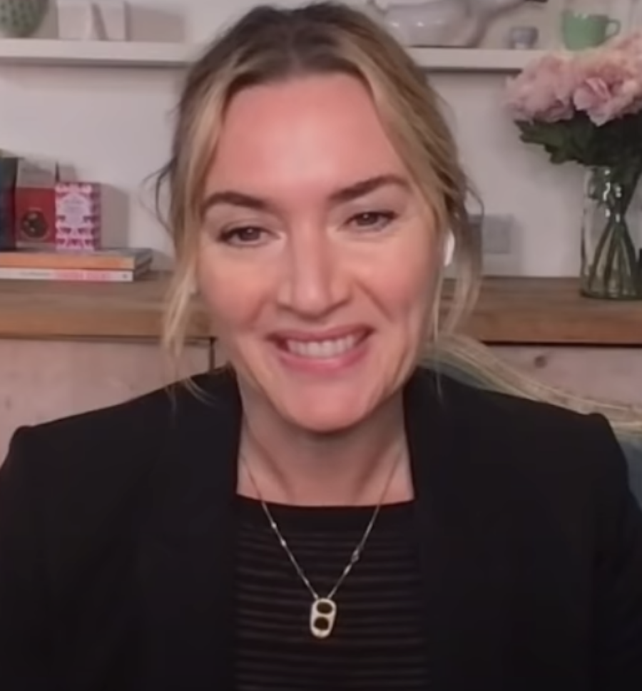 Kate Winslet as a guest on &quot;The View&quot; being interviewed from her home