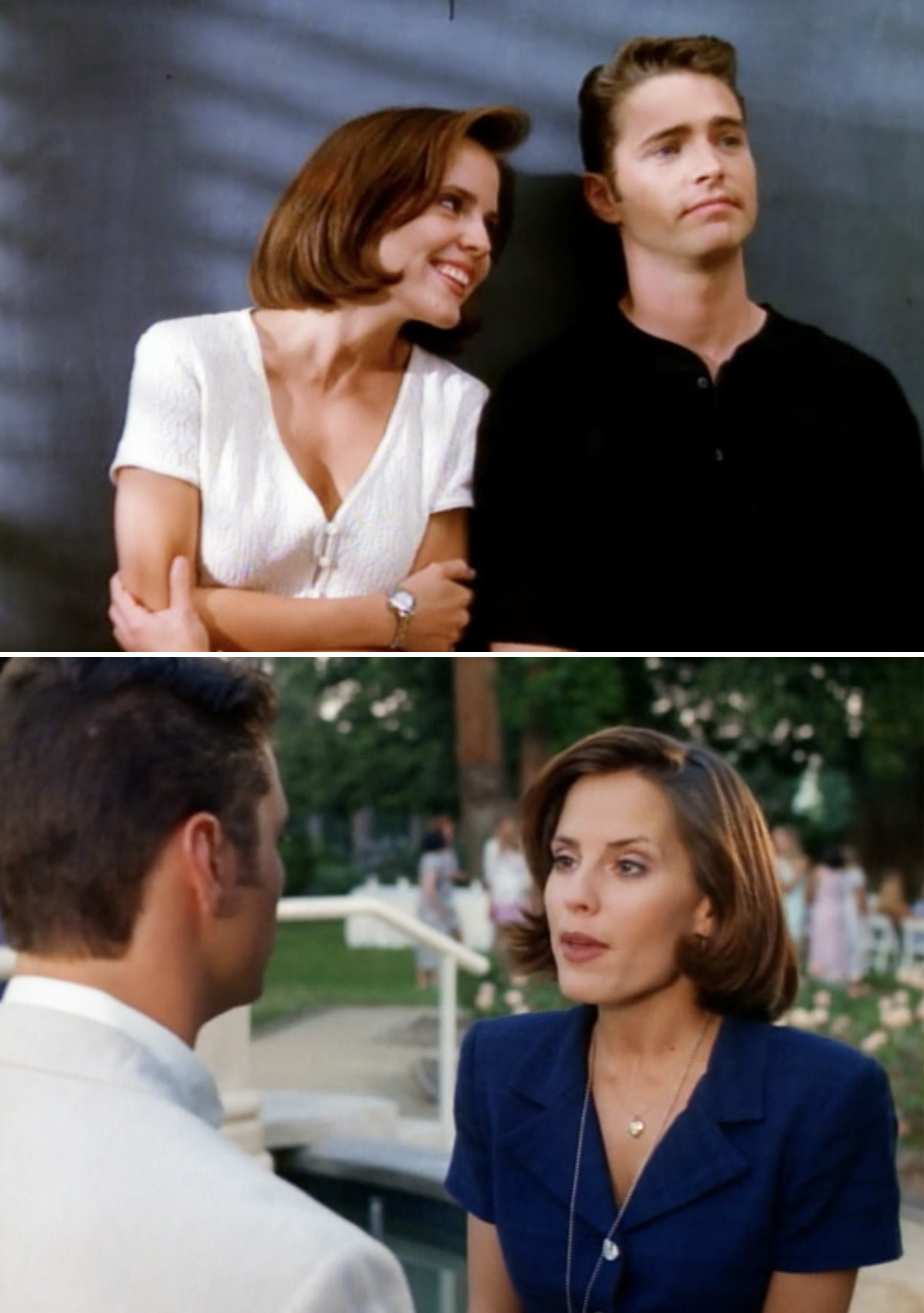 Emma Caulfield as Susa in "Beverly Hills, 90210" talking to Brandon