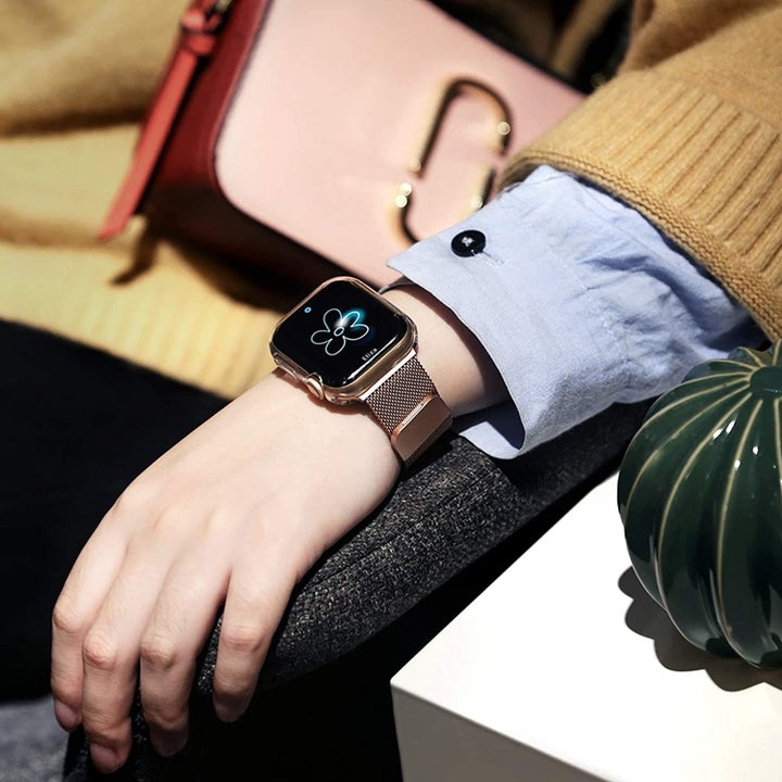 Model wearing an Apple Watch 