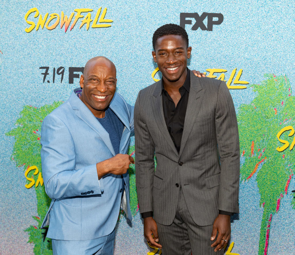 John Singleton and Damson Idris arrive to the premiere Of FX&#x27;s &quot;Snowfall&quot; Season 2