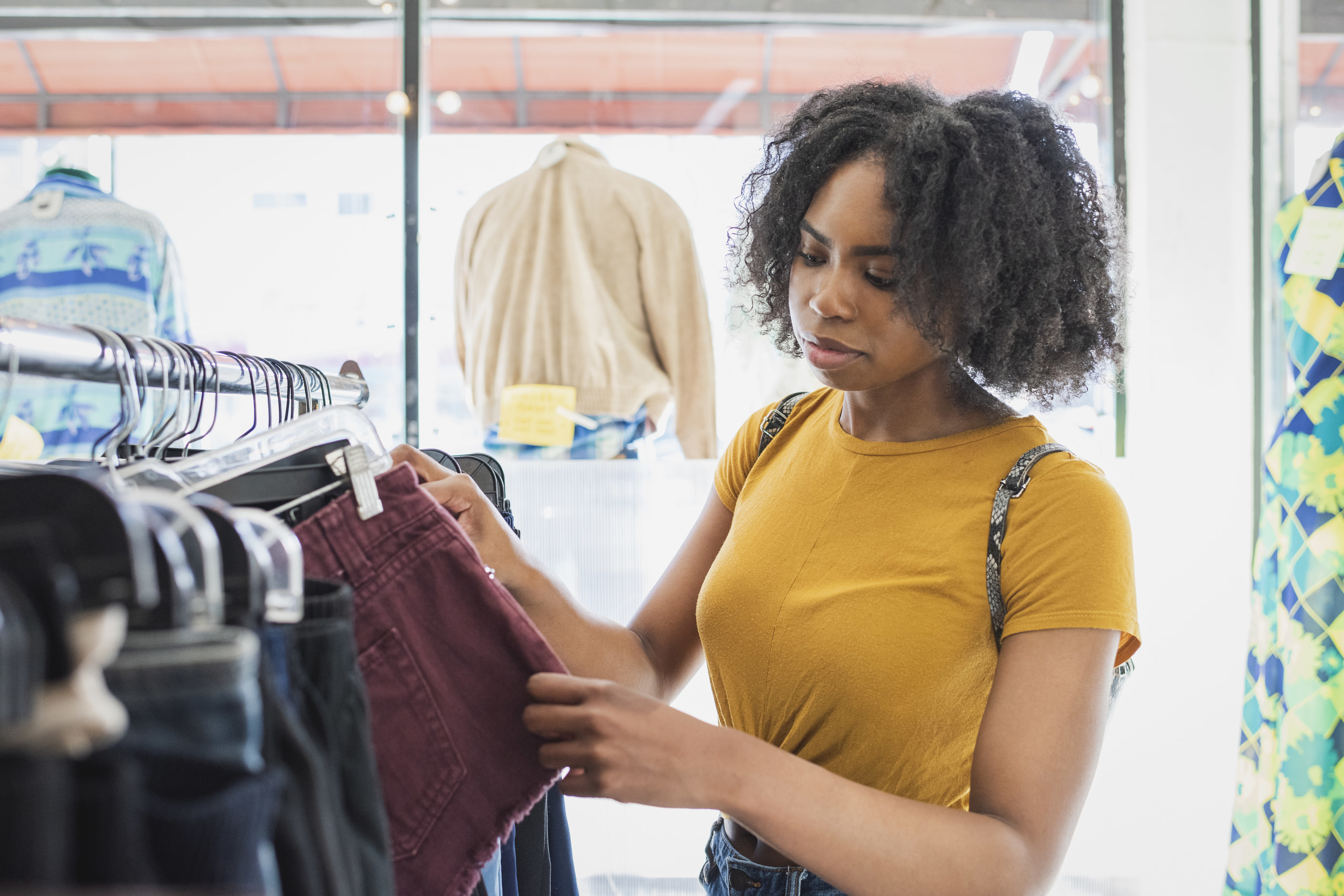 A woman shopping at a store