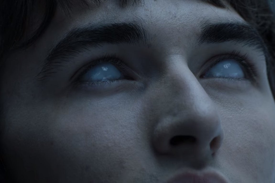 Bran from &quot;Game of Thrones&quot; with white eyes 