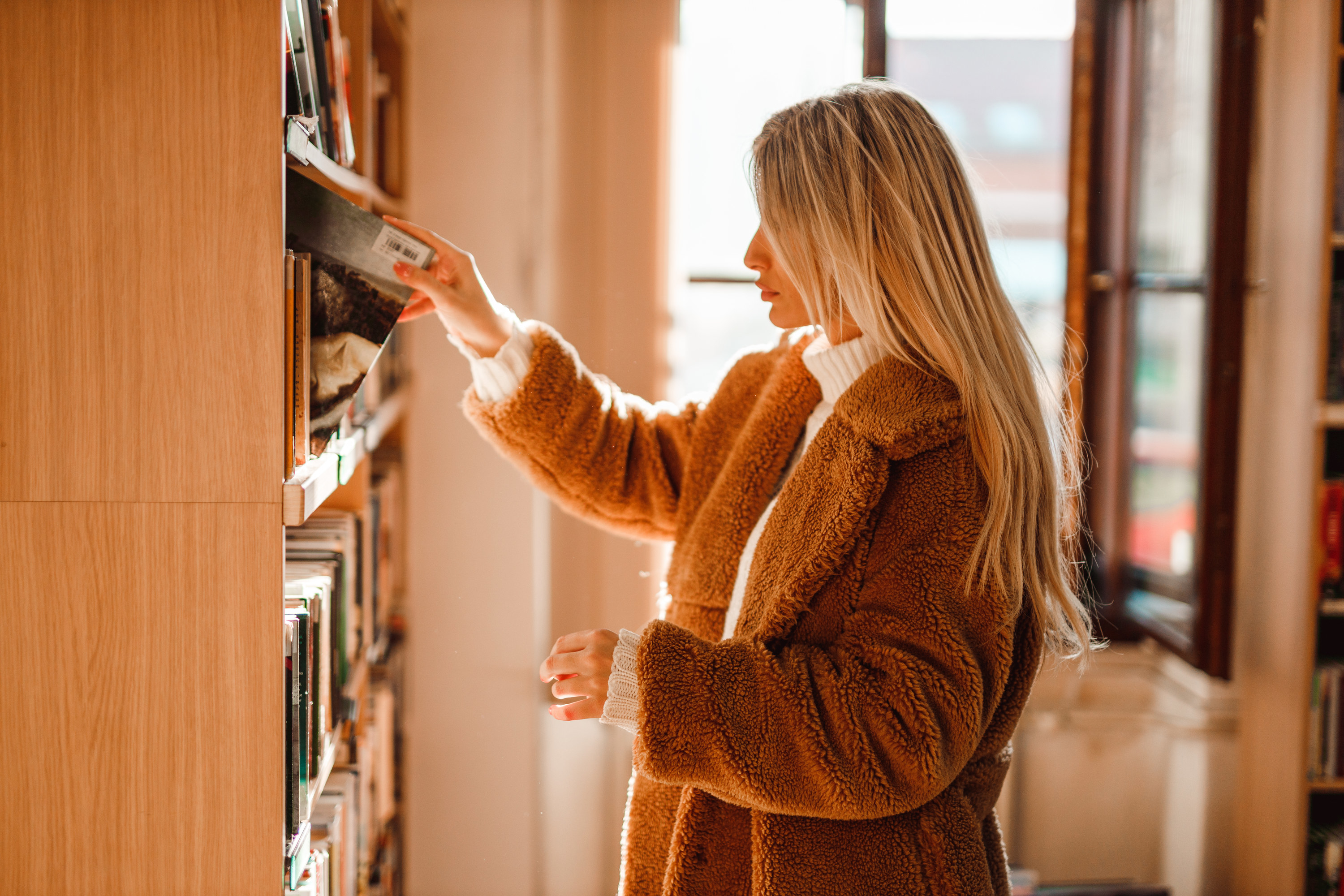 A woman at the library