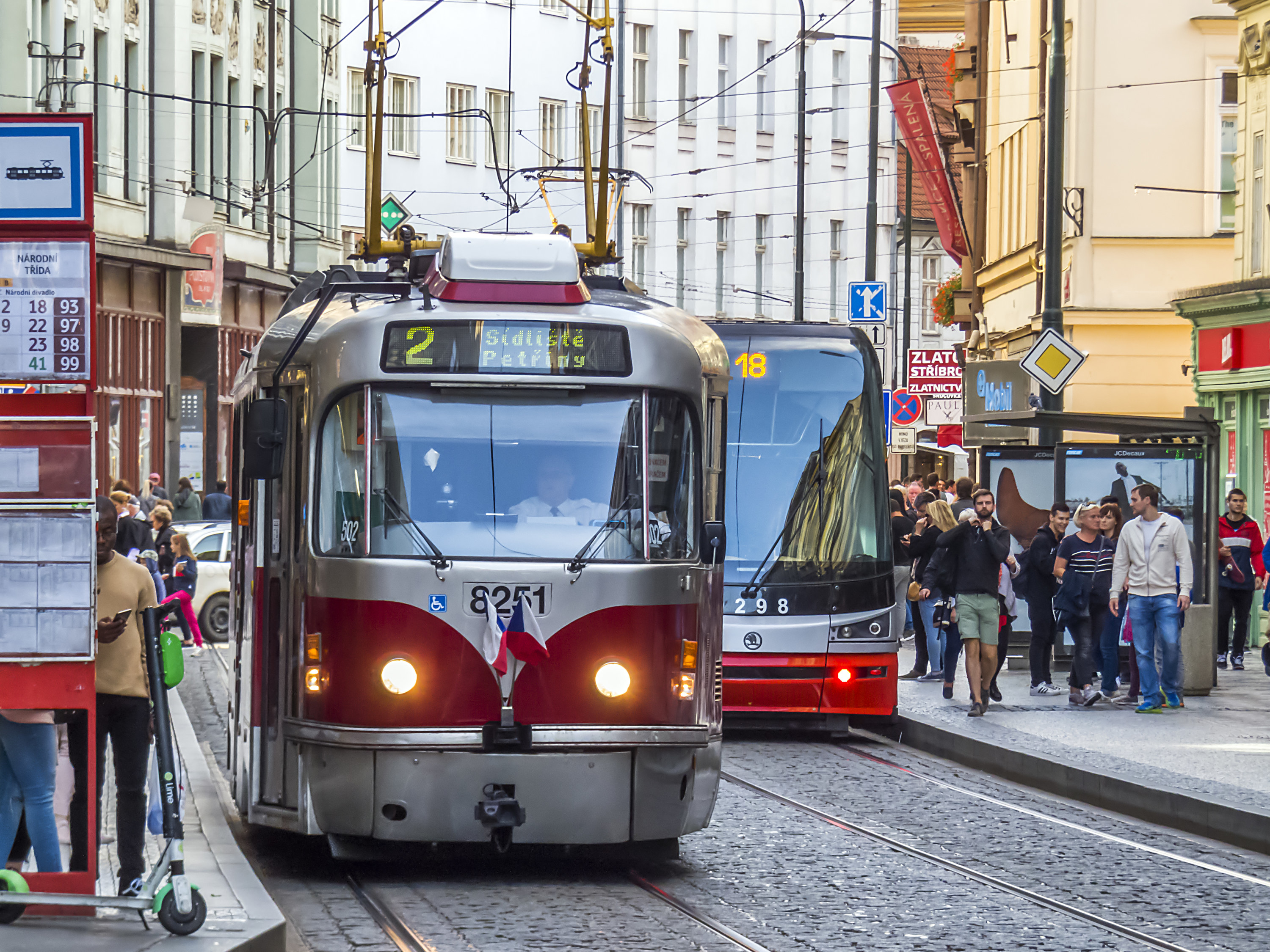 A public transportation tram