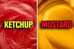 A vat of both ketchup and mustard