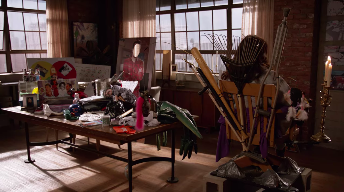 A bunch of things in the dining area of the &quot;new Girl&quot; loft