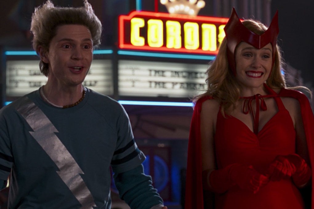Evan Peters as Pietro Maximoff and Elizabeth Olsen as Wanda Maximoff in the show