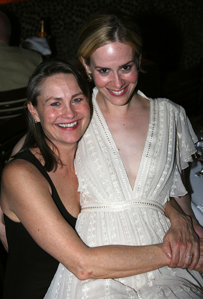 Sarah Paulson happily sitting on Cherry Jones&#x27; lap at an event in 2006