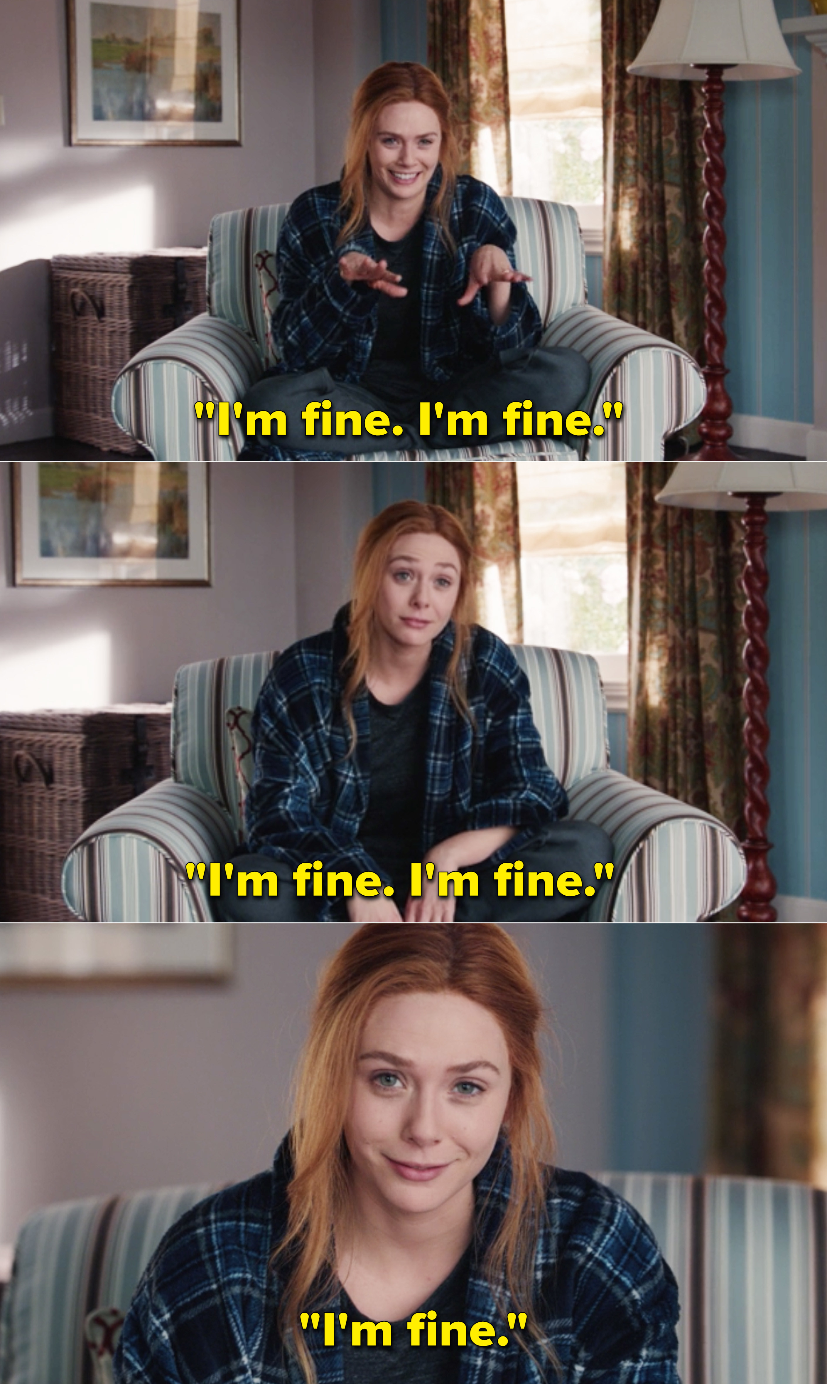 Wanda repeatedly saying, &quot;I&#x27;m fine&quot;