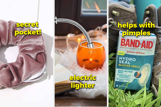 scrunchie with pocket, electric lighter, hydrocolloid bandaid
