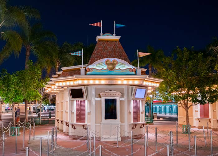 Empty ticketing booth at Disneyland Resort