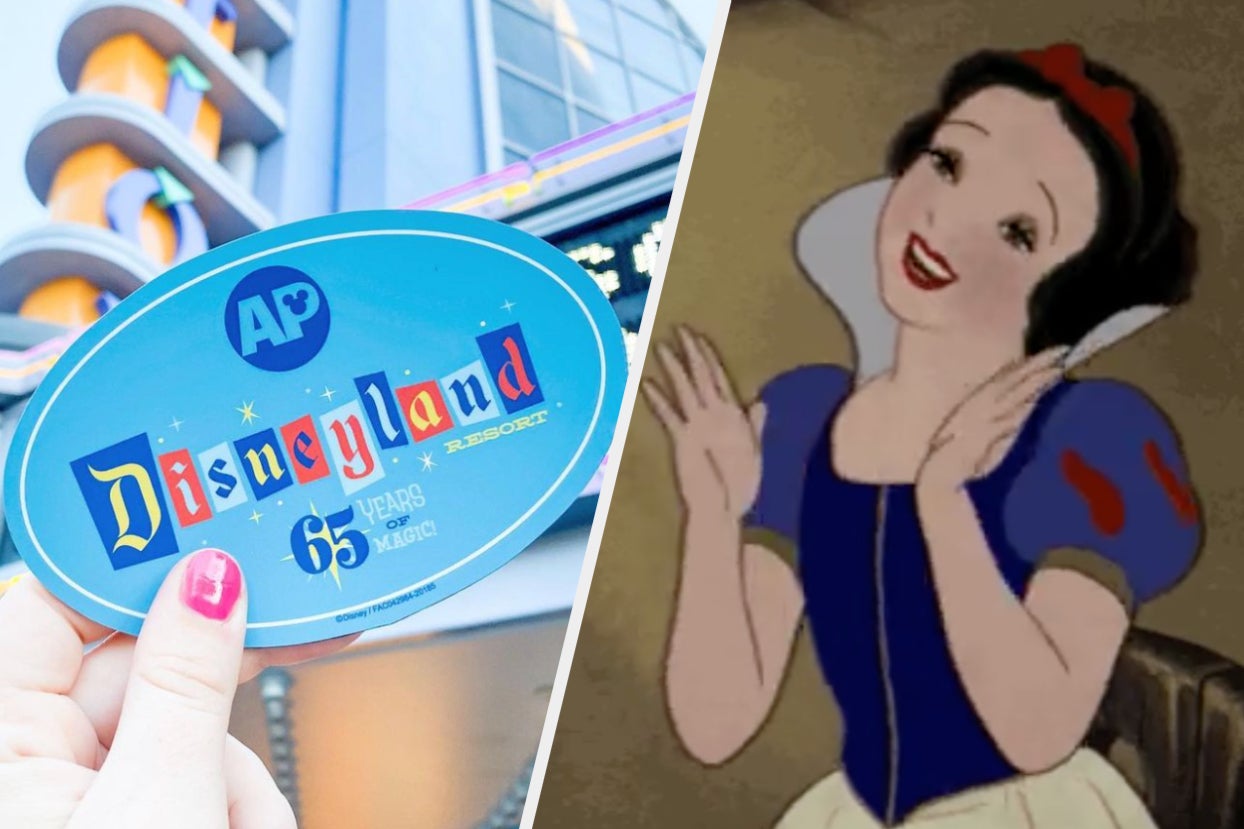 Disneyland AP magnet and Snow White clapping her hands