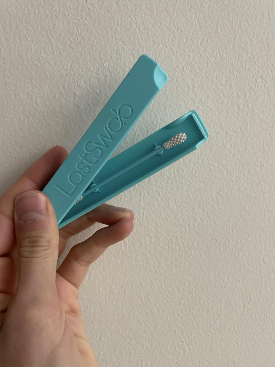 An image of the LastSwab Q-Tip in front of a white backdrop