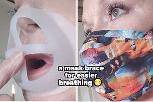 mask brace on a reviewer