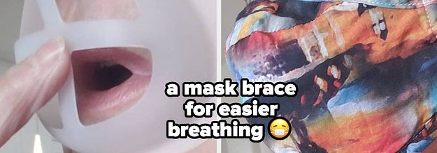 mask brace on a reviewer