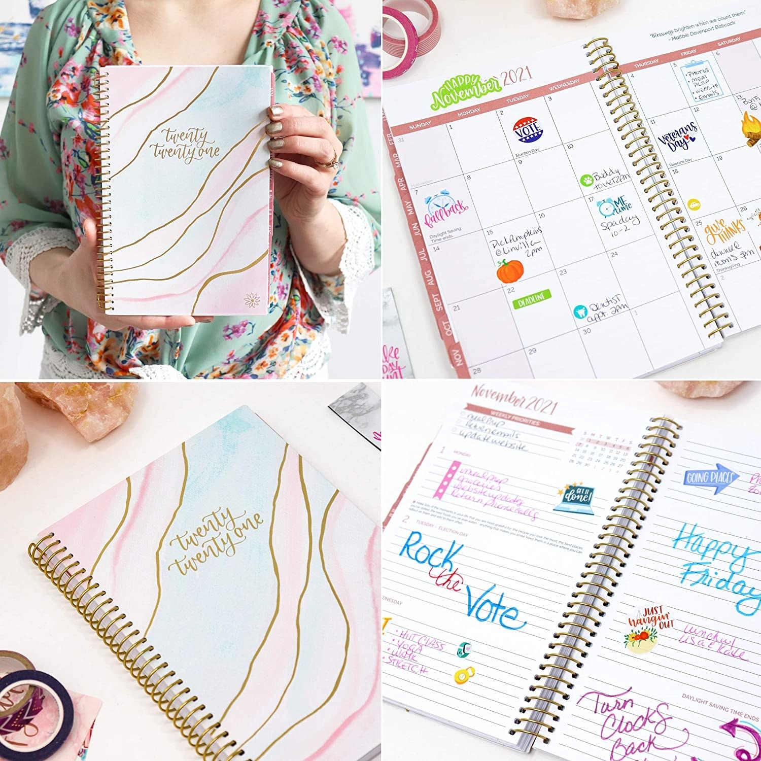Details about   Nice Academic Year Weekly Planner Monthly Beautiful Floral 5.25" x 8.25" Planner 