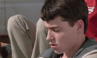 Matthew Broderick in &quot;Ferris Bueller&#x27;s Day Off&quot; cringing at the camera