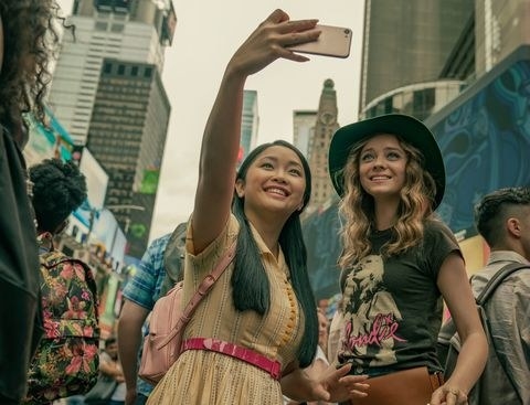 Lara Jean and Chris in Time Square 