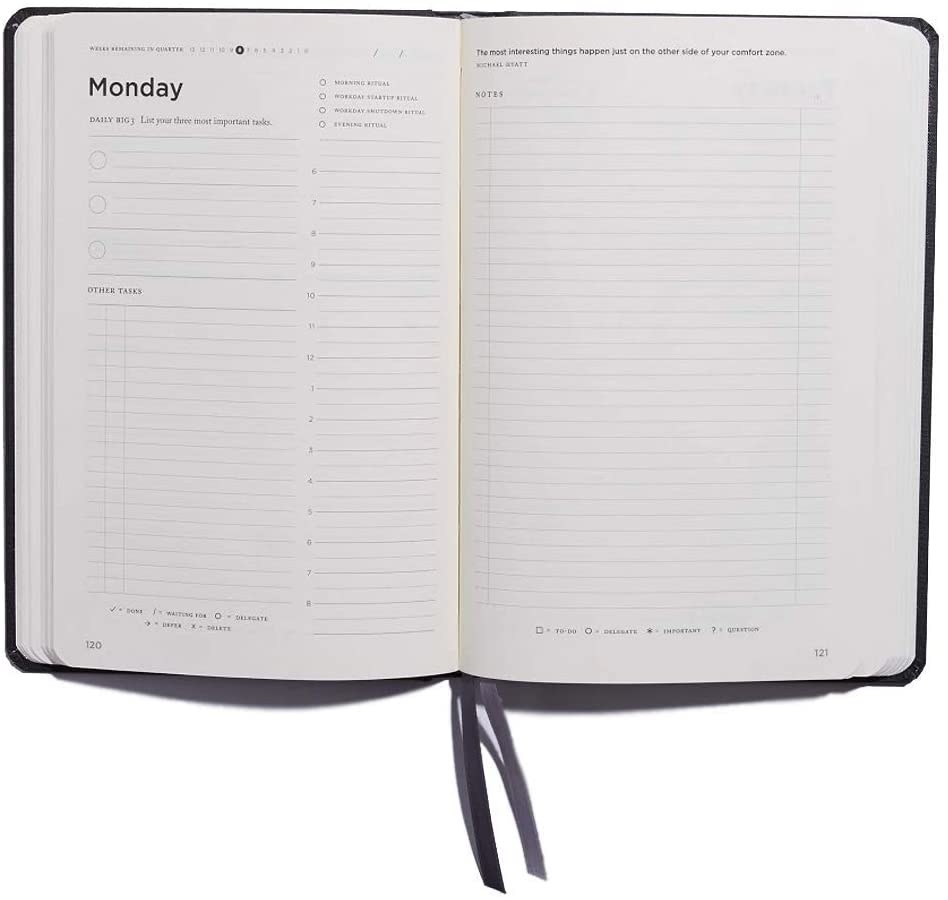 Journal Weekly 6x8, Wire-Bound, Black #1 Time Management Design Monthly Action Day Academic Planner 2019-2020 Note-Taking Pages Inner Pocket Your Organizer to Get Things Done Agenda Daily 