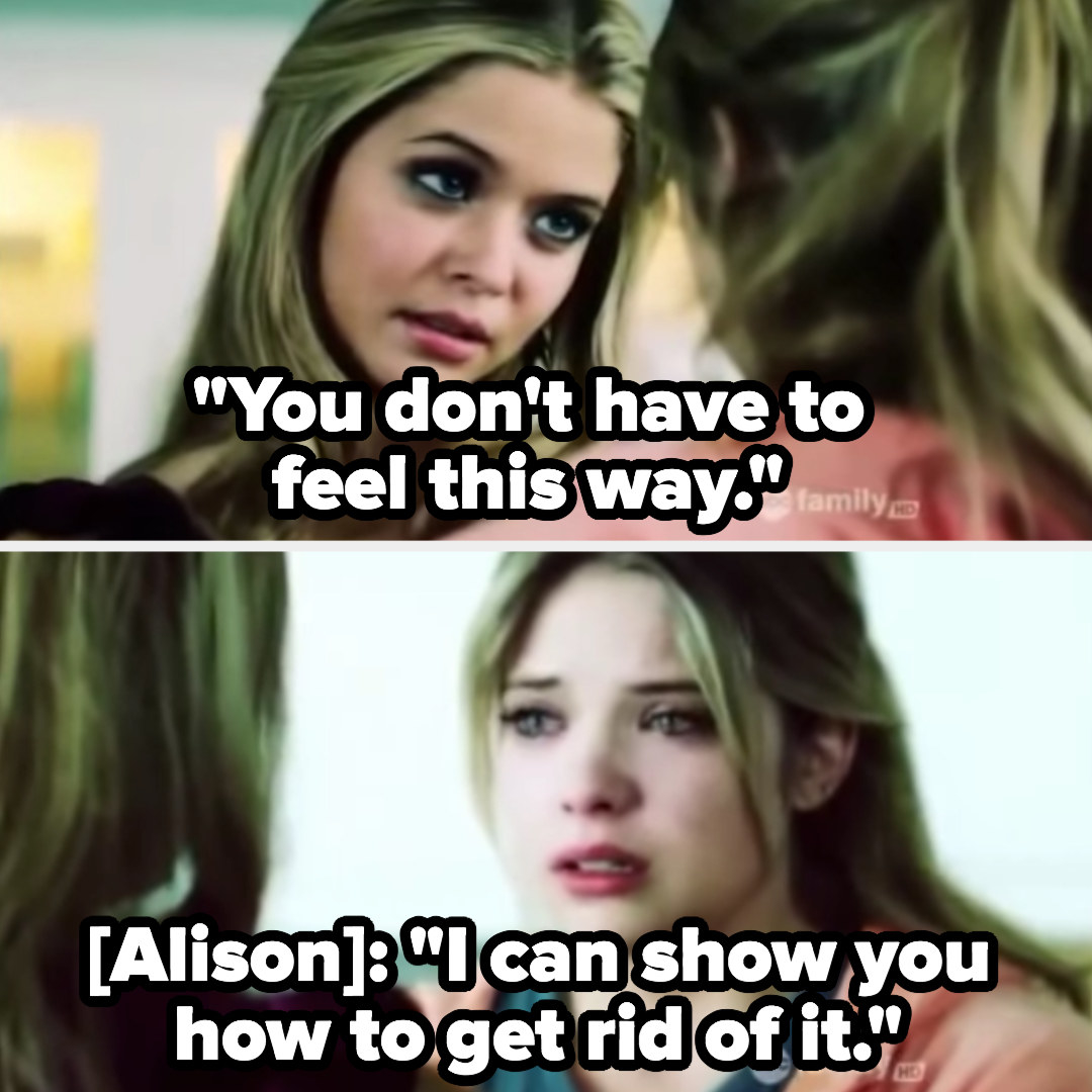 Alison tells Hanna she knows a way to help her feel better, leading to her becoming bulimic 